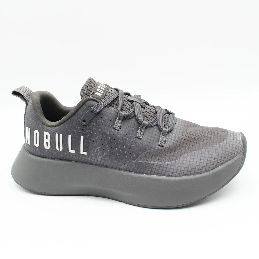 NOBULL Ripstop Runner Translucent Running Shoes Womens Size 8 Gray Lace Up